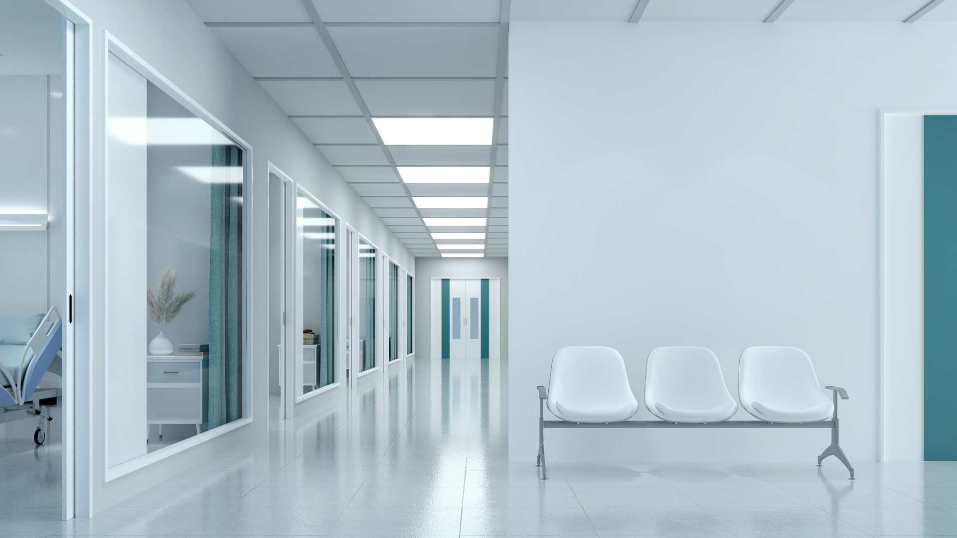 well lit hospital floor