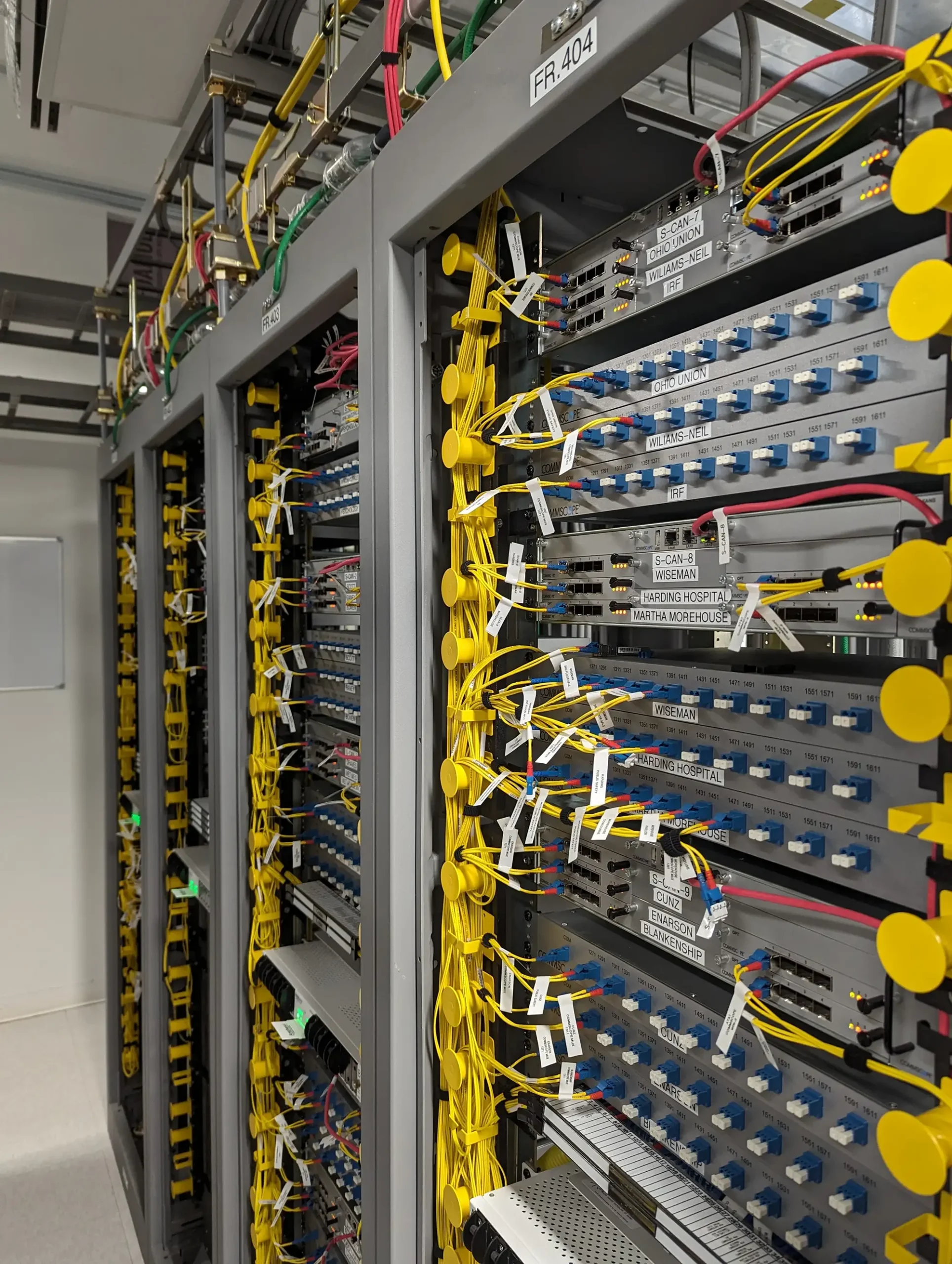 telecommunications or networking equipment racks