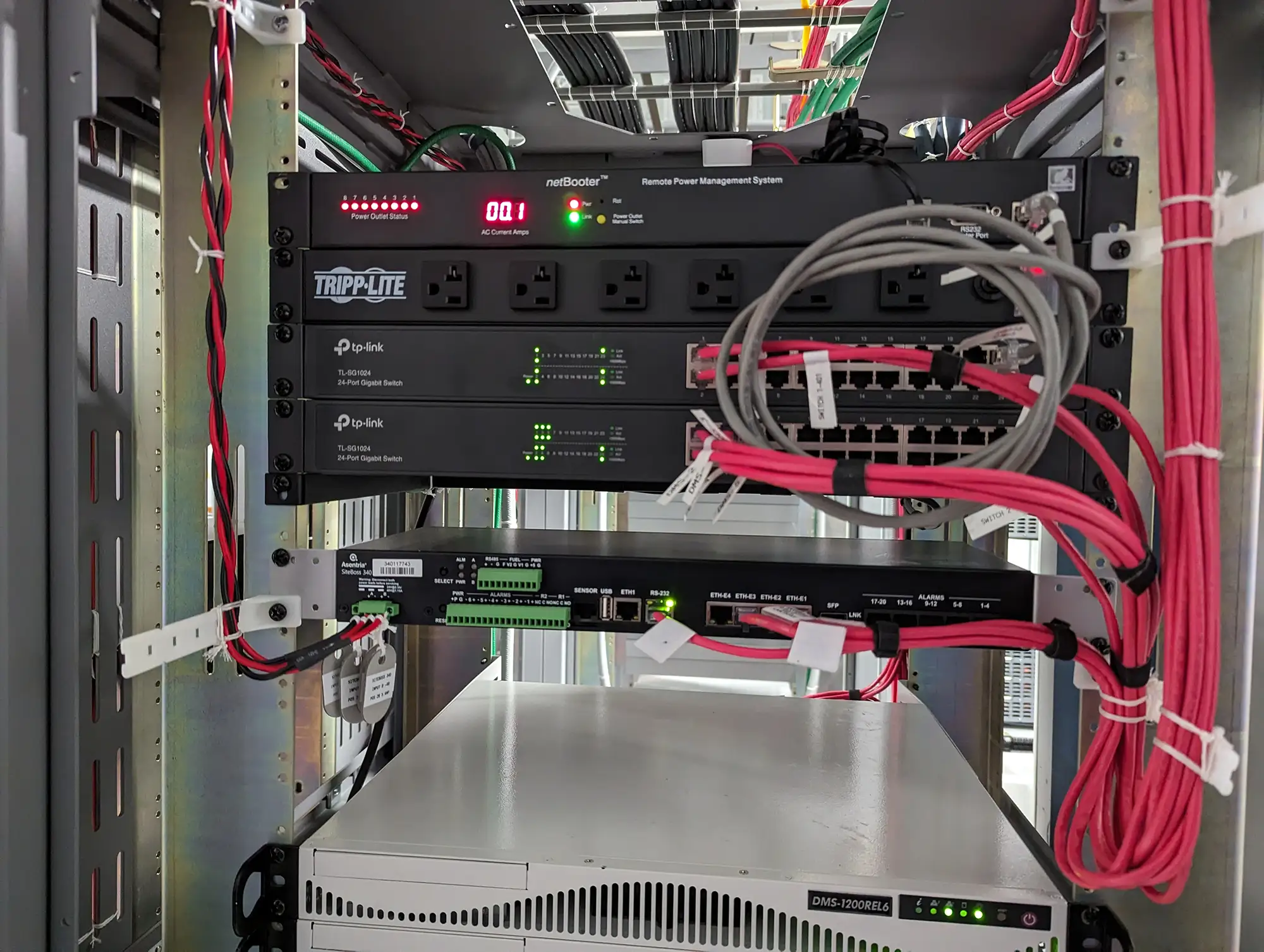 interior of a communications or server rack