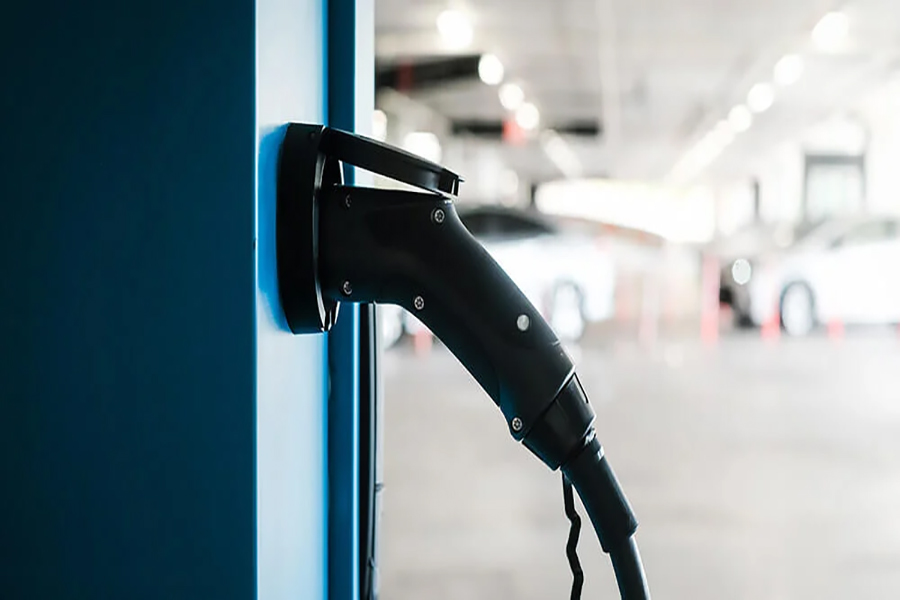 An EV charging station